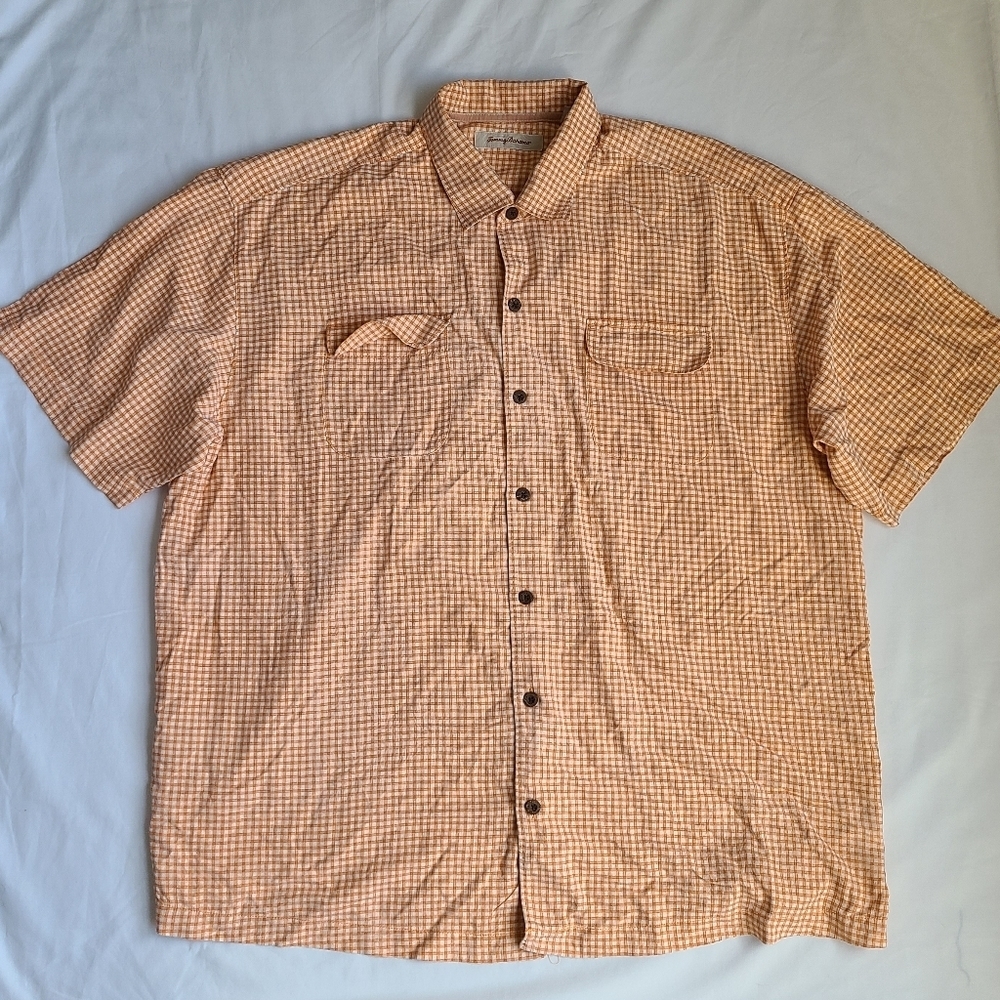 Tommy Bahama 100% Silk Plaid Shirt